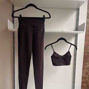 Live the Process Brown Corset Bra and Ballet Leggings Small